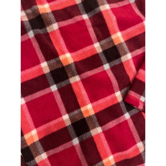 Eddie Bauer womens NWT large fleece pullover 1/4 zip up red plaid - Picture 9 of 10